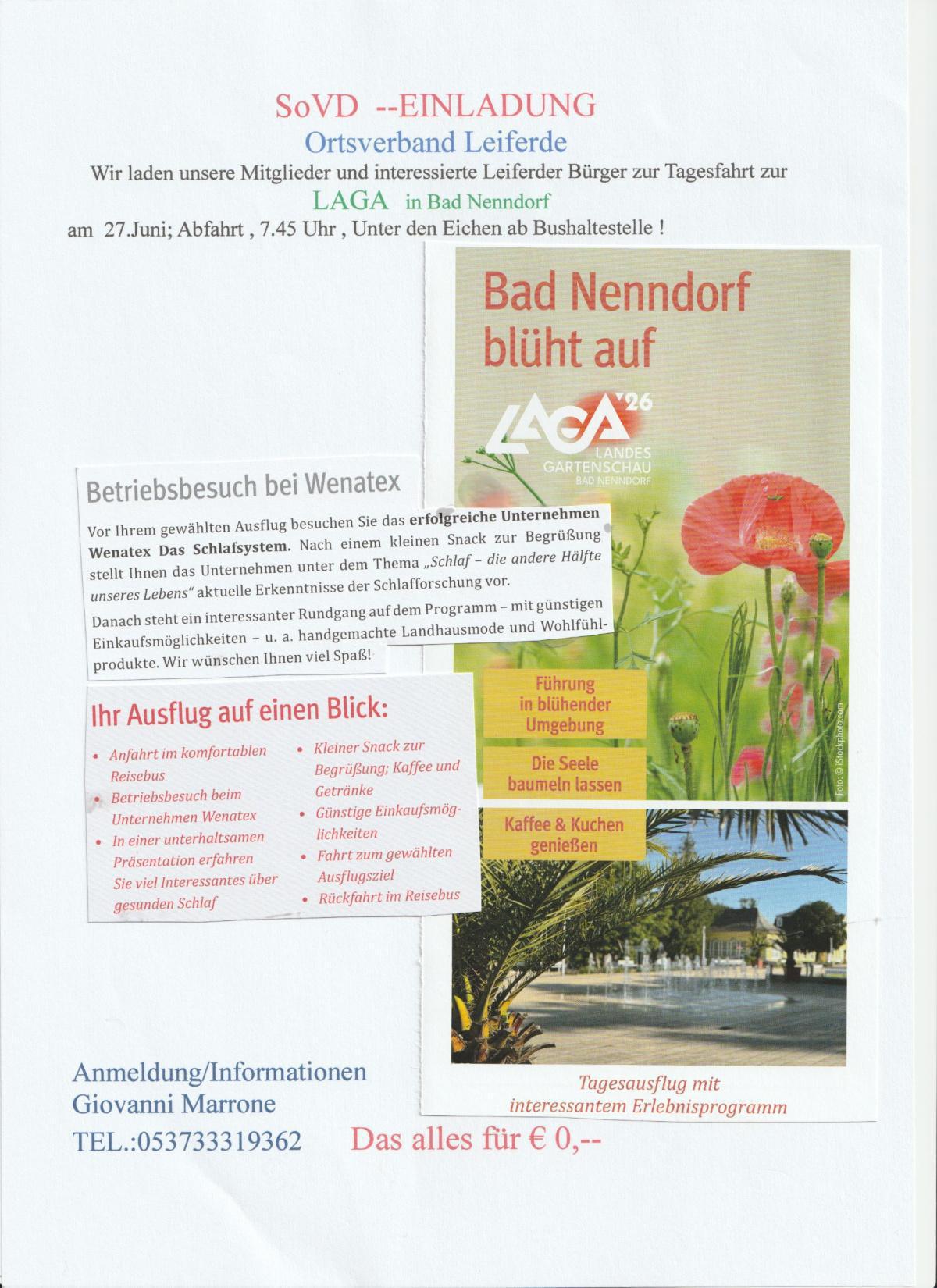 Blühende Auszeit: Mit dem SoVD Leiferde zur LAGA nach Bad Nenndorf