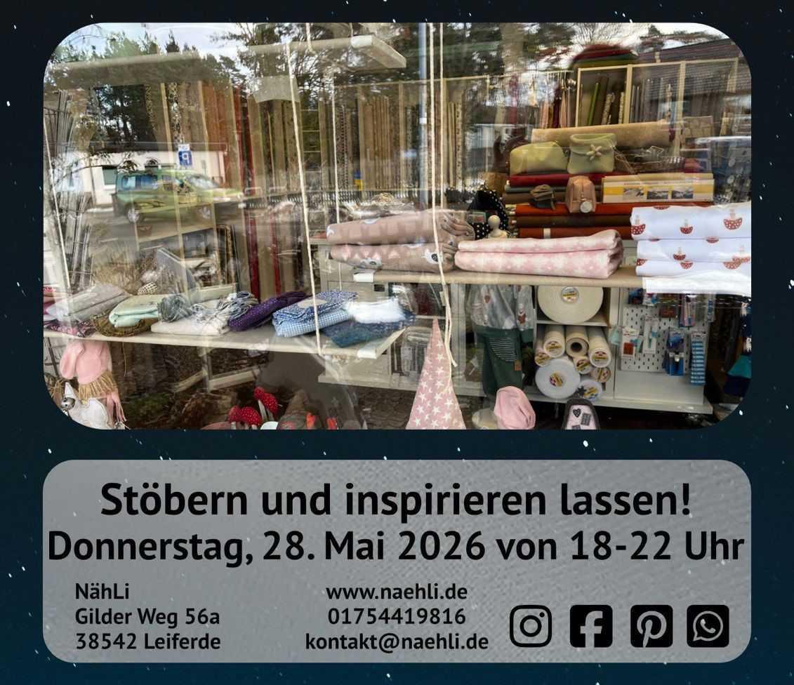  🧵✨Late Night Shopping bei NähLi am 28.05.2026