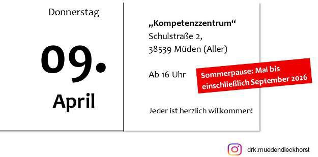 Müden: Vorlesen für Kinder ab 3 Jahren am 09.04.2026