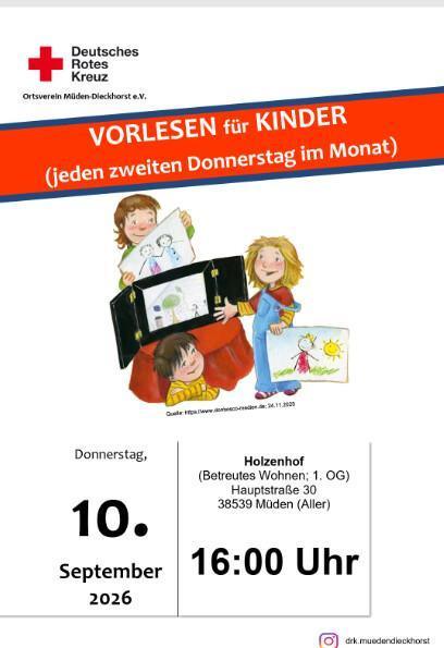 Müden: Vorlesen für Kinder ab 3 Jahren am 10.09.2026