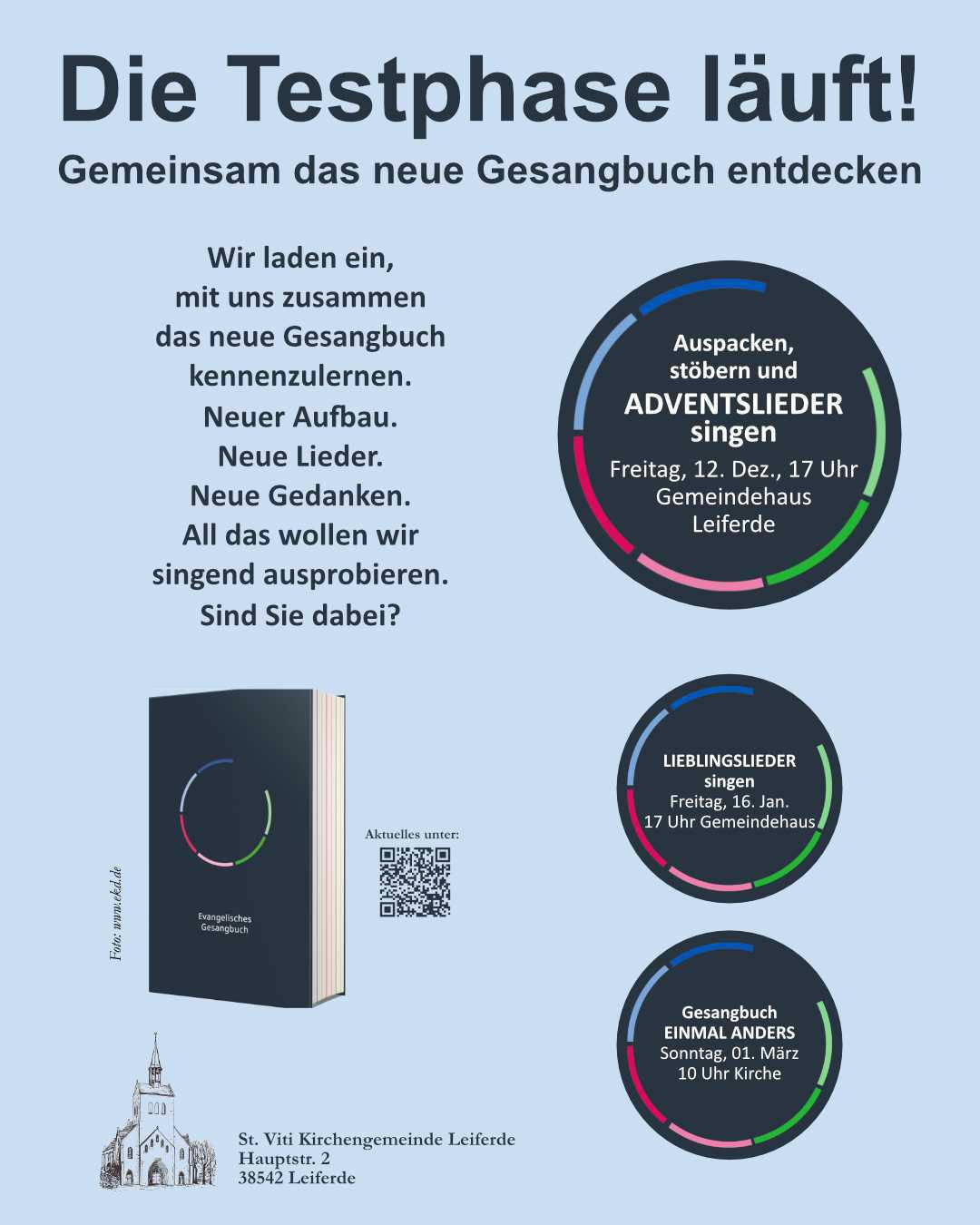 Leiferde: Adventsliedersingen mit dem neuen Gesangbuch Leiferde: Adventsliedersingen mit dem neuen Gesangbuch