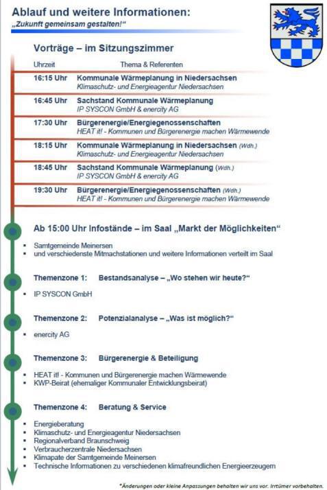 Bürgerinformationsmesse der SG Meinersen zum Stand der "Kommunalen Wärmeplanung".