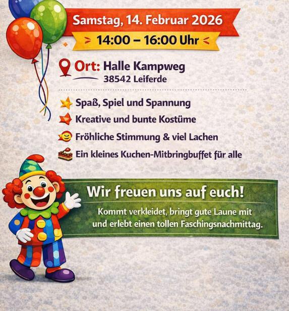 Kinderfaschingsturnen in Leiferde am 14.02.2026