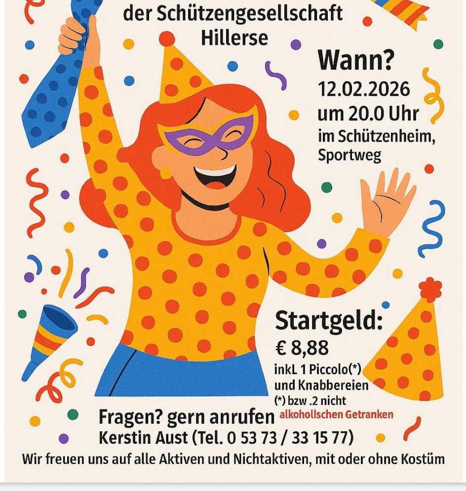 Weiber-Fastnachts-Schießen der Schützengesellschaft Hillerse