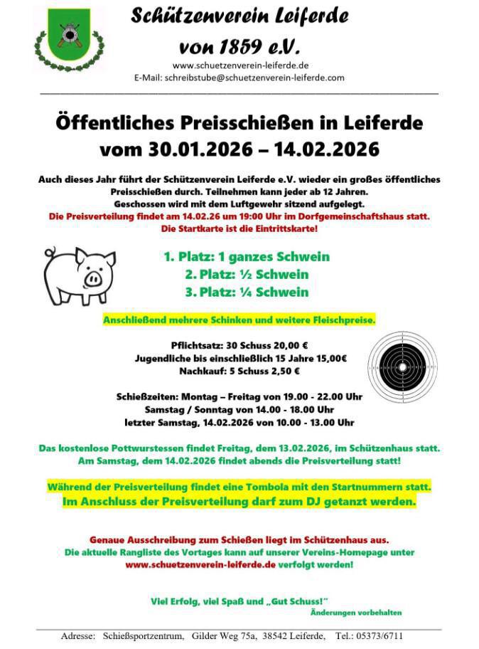 Preisschießen Leiferde