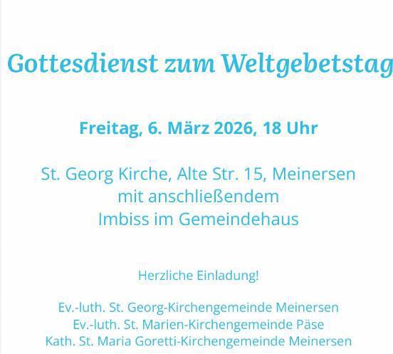 Einladung zum Weltgebetstag