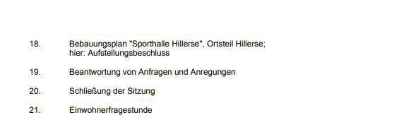 Hillerse: Sitzung des Rates der Gemeinde Hillerse am 17.02.26