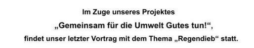 Infoveranstaltung zum Thema "Regendieb"