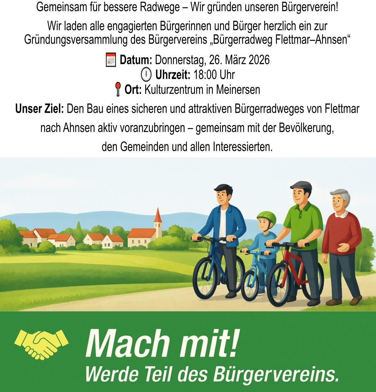 Vereinsgründung Bürgerverein "Bürgerradweg Flettmar-Ahnsen"