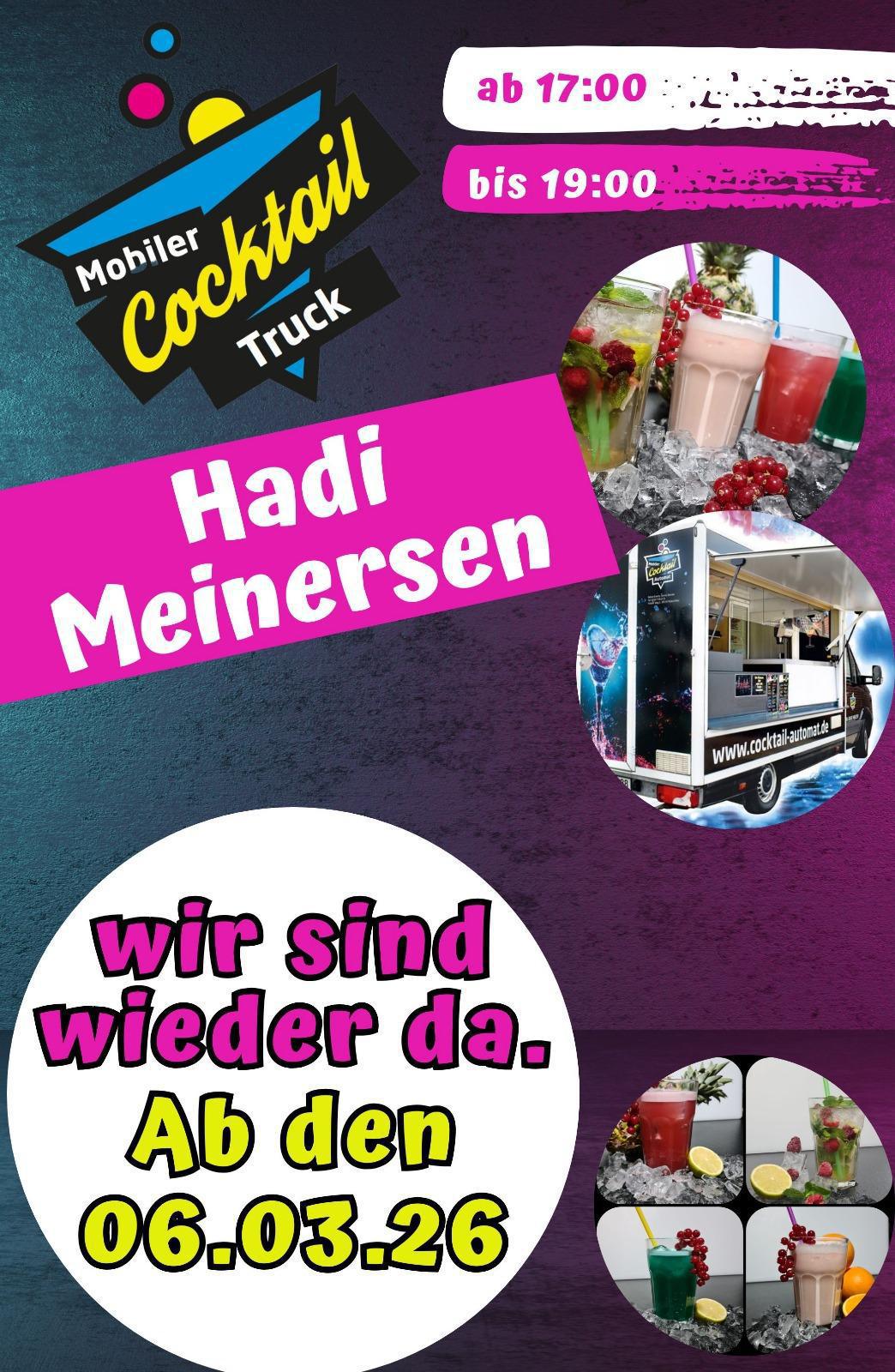 Der Cocktailtruck kommt morgen wieder nach Meinersen! Der Cocktailtruck kommt morgen wieder nach Meinersen!