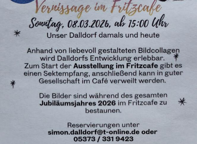 800 Jahre Dalldorf - Vernissage im Fritzcafe am 08.03.26