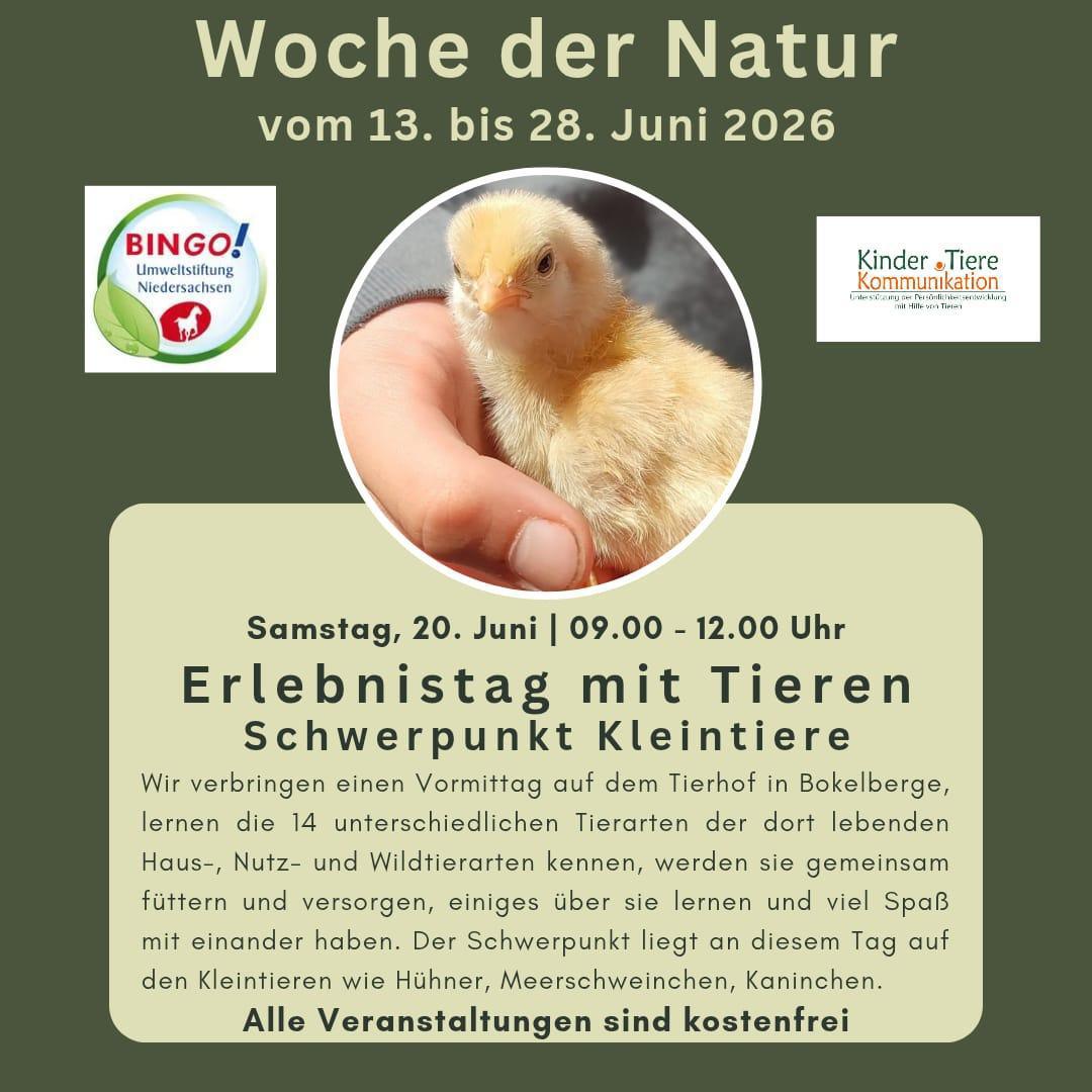 Woche der Natur - Tierhof Bokelberge - Viele kostenfreie Naturangebote für die ganze Familie!