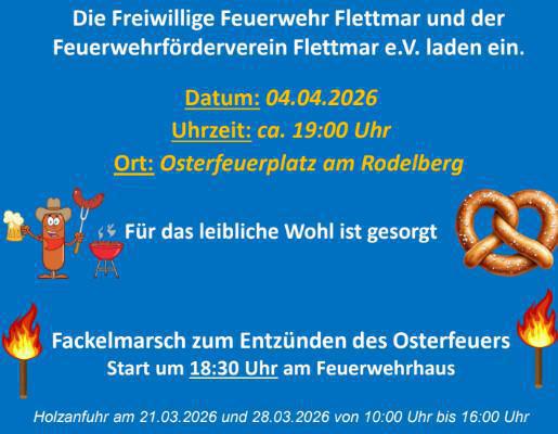 Flettmar: Anlieferung von Holz für das Osterfeuer