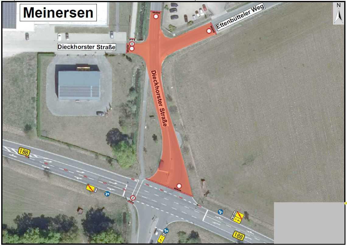 Ab Morgen: Kreuzung Dieckhorster Straße / Ettenbütteler Weg in Meinersen voll gesperrt