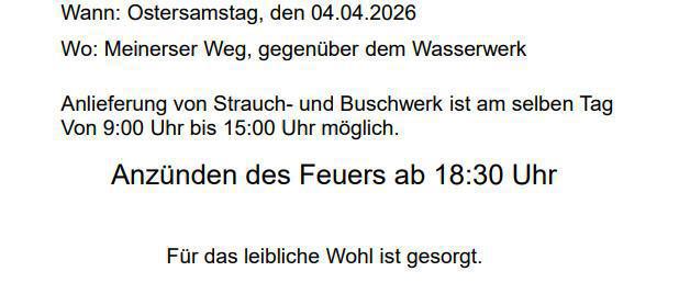 Ettenbüttel: Anlieferung von Strauch- und Buschwerk für das Osterfeuer 