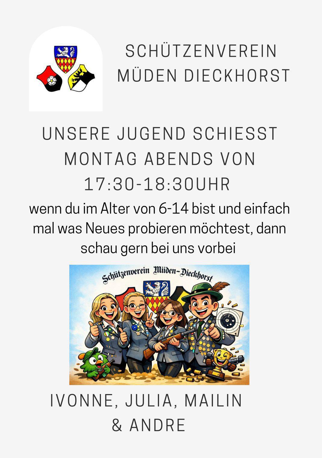 Schützenverein Müden-Dieckhorst - Die Müdener Jugend beim Kreisjugendtag Schützenverein Müden-Dieckhorst - Die Müdener Jugend beim Kreisjugendtag