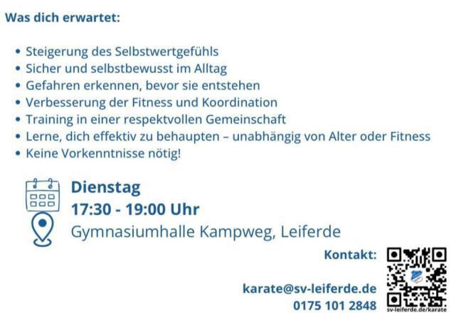 SV Leiferde - "Selbstverteidigung" Sicher.Selbstbewusst.Stark.