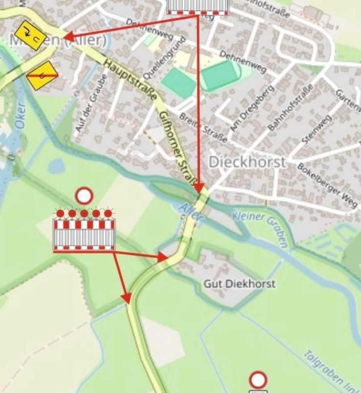 🚧 L283 dicht! Sperrung zwischen Gerstenbüttel & Müden bis Ende August – Umleitung über Meinersen 👉 Jetzt informieren 🚧 L283 dicht! Sperrung zwischen Gerstenbüttel & Müden bis Ende August – Umleitung über Meinersen 👉 Jetzt informieren