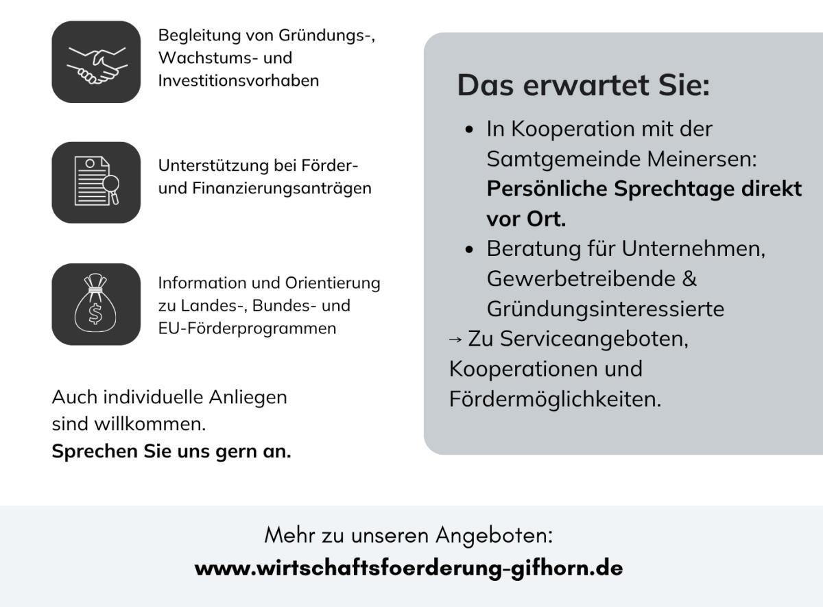 Kostenfreie Gewerbesprechstunde vor Ort in Müden Kostenfreie Gewerbesprechstunde vor Ort in Müden