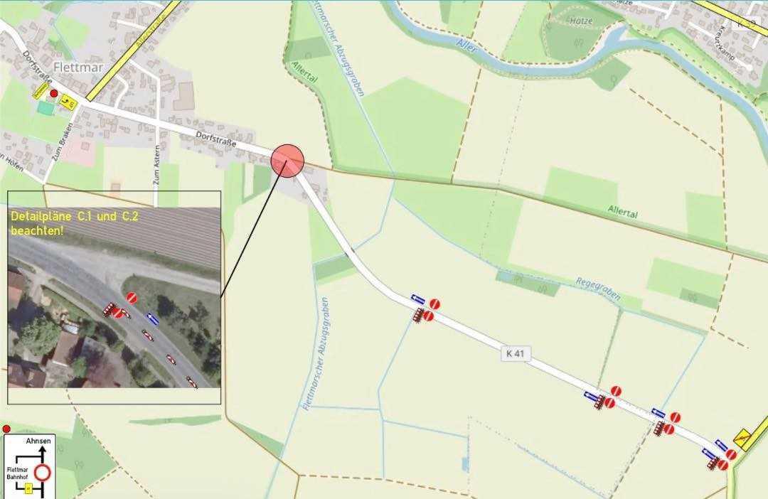 K41 - Einbahnstraßenregelung Flettmar - Ahnsen ab 20.04.26