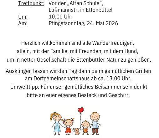 SV Ettenbüttel 69 e.V. lädt zum Pfingstwandern am 24.05.26 ein