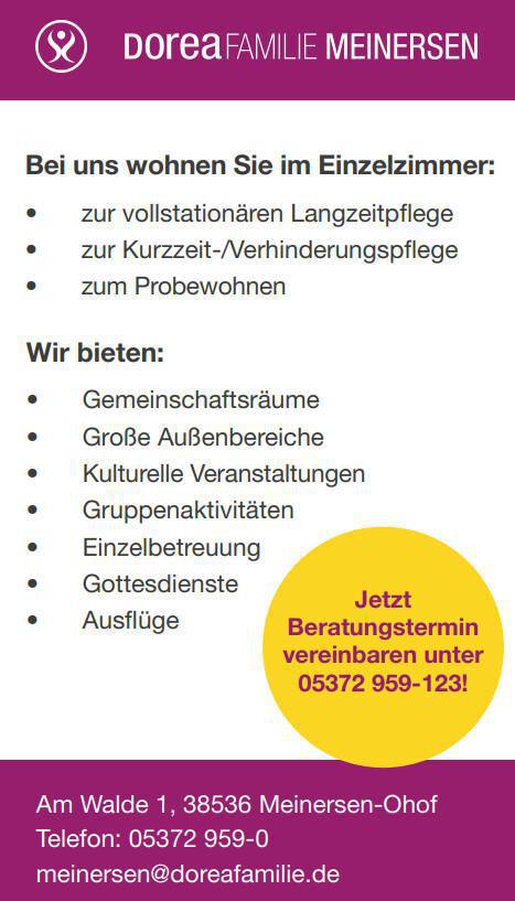 DOREAFAMILIE - Leben, Wohnen, Wohlfühlen! Verbringen Sie Ihren Lebensabend in familiärer Atmosphäre