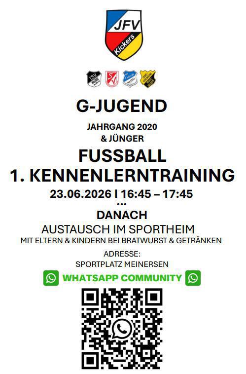 1 .Fussballkennenlerntraining JFV Kickers der Jahrgänge 2020 und jünger