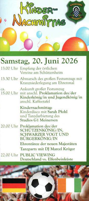 Schützenfest Meinersen vom 19.06.-21.06.26 (Hier mit Programm und Marschroute)