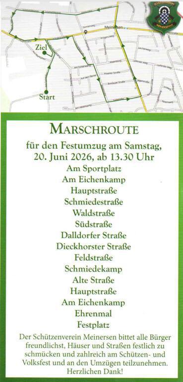 Schützenfest Meinersen vom 19.06.-21.06.26 (Hier mit Programm und Marschroute)