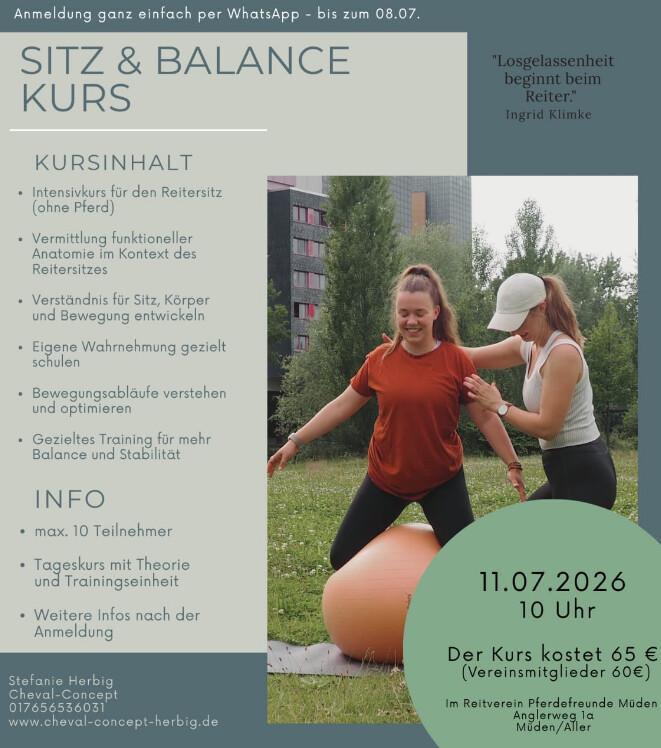 Cheval Concept - Jetzt anmelden zum Sitz & Balancekurs