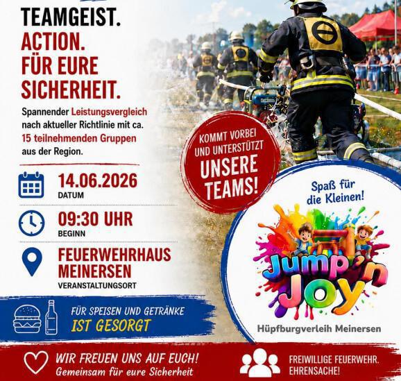 Wettbewerb der Samtgemeinde Feuerwehren am 14.06.26 mit 15 teilnehmenden Gruppen aus der Region
