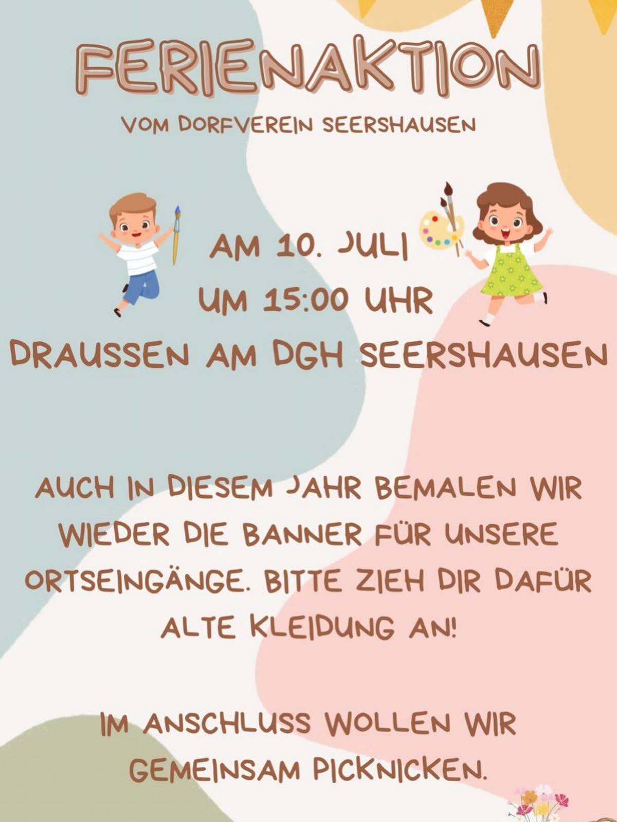 Ferienaktion des Dorfvereins Seershausen Ferienaktion des Dorfvereins Seershausen