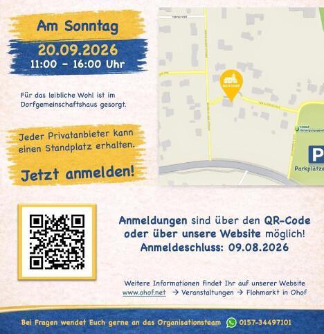 Jetzt anmelden für den Dorfflohmarkt in Ohof