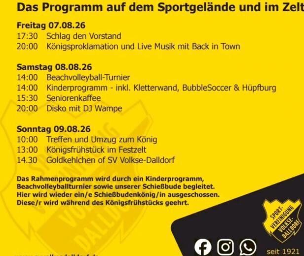 Volkse - Dalldorf: Schützenfest am 07.08.-09.08.26
