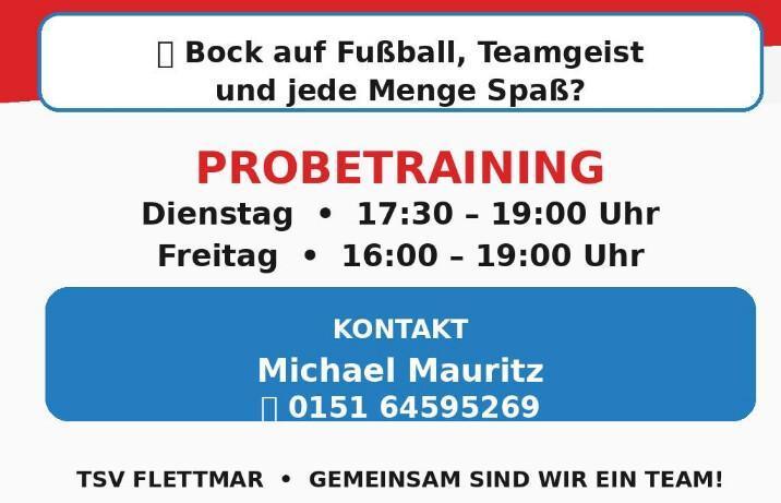 TSV Flettmar sucht für C-Jugend Nachwuchskicker
