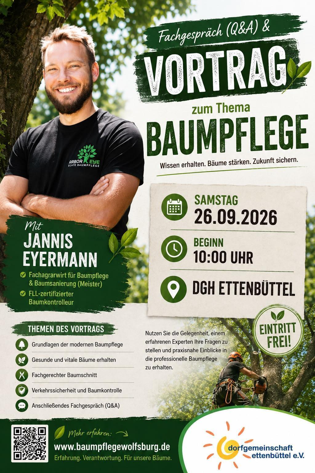 Dorfgemeinschaft Ettenbüttel lädt zum Fachvortrag rund um die Baumpflege ein
