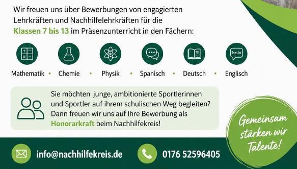 Nachhilfekreis sucht Verstärkung!