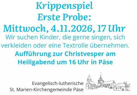 Päse - Krippenspiel Erste Probe