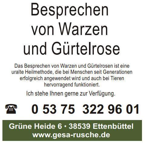 Besprechen von Warzen und Gürtelrose . Gesa Rusche Heilpraktikerin für Psychotherapie Besprechen von Warzen und Gürtelrose . Gesa Rusche Heilpraktikerin für Psychotherapie