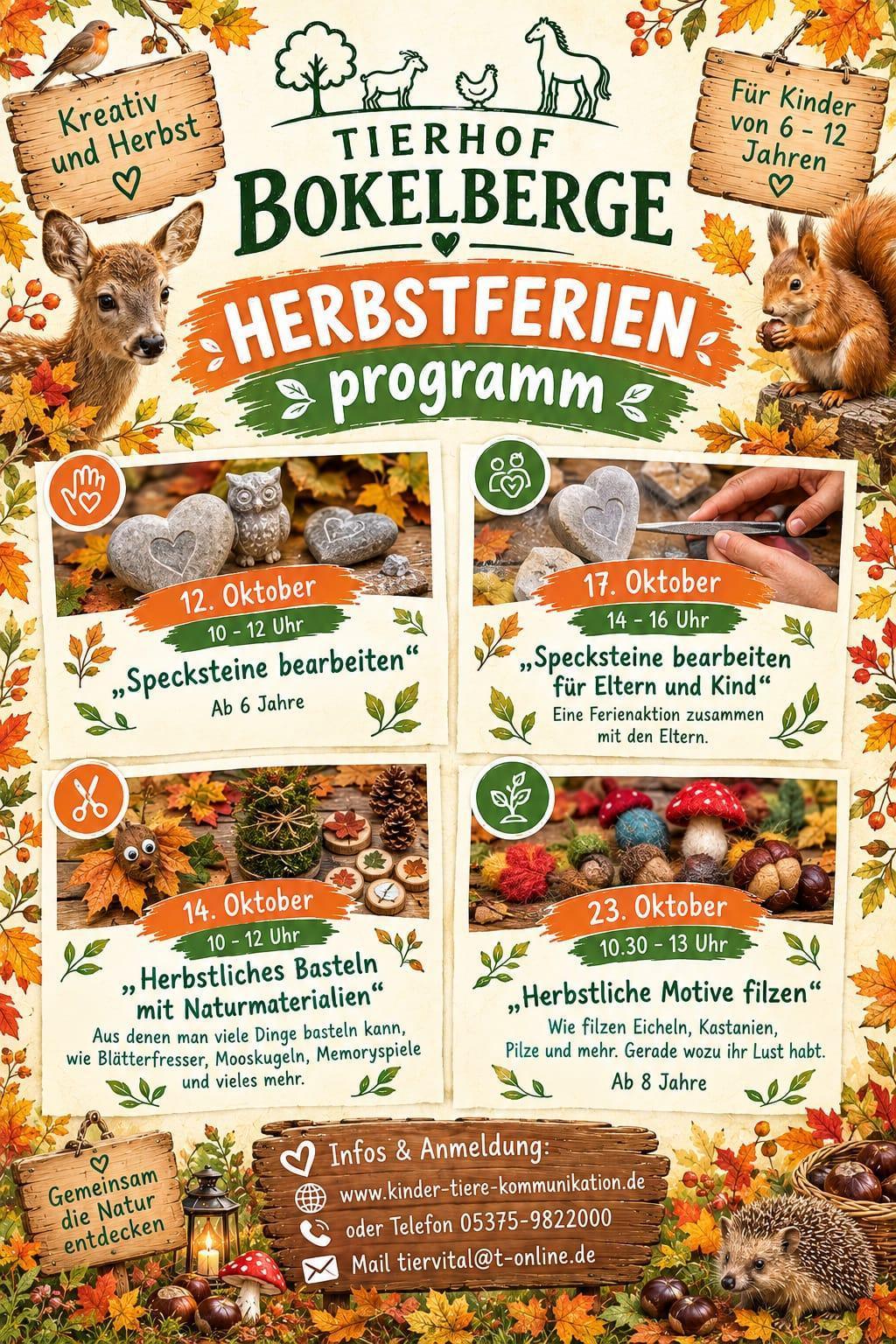 Herbstferien-Programm des Tierhof Bokelberge