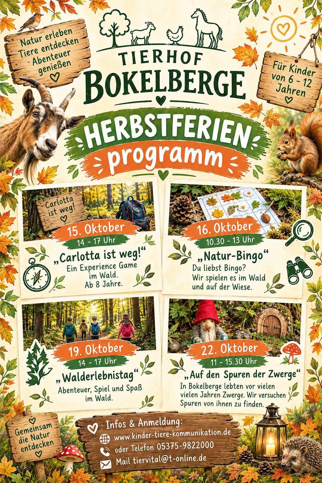 Herbstferien-Programm des Tierhof Bokelberge