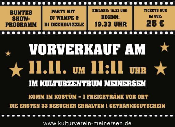 Save the Date! Am 11.11. um 11:11 Uhr gibt es Karten für die Karnevalsparty 2027