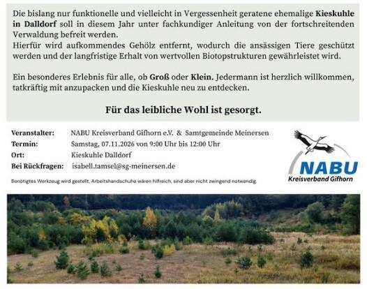 Lernen Sie die außergewöhnliche Kieskuhle Dalldorf während eines Umweltprojektes kennen!