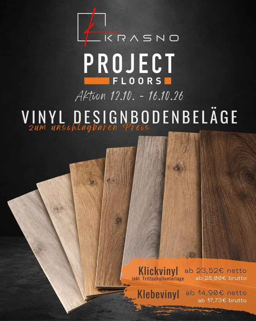 🏡 Neue Böden, starke Preise! Krasno Project Floors bietet Vinyl-Designbodenbeläge zum Aktionspreis vom 12. bis 16. Oktober!