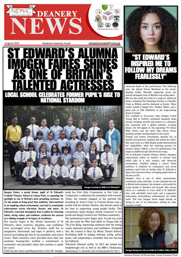 St. Edwards alumni Imogen Faires...