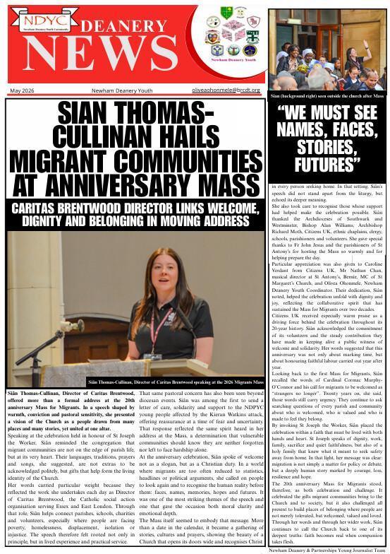 Sian Thomas-Cullinan at Migrants Mass