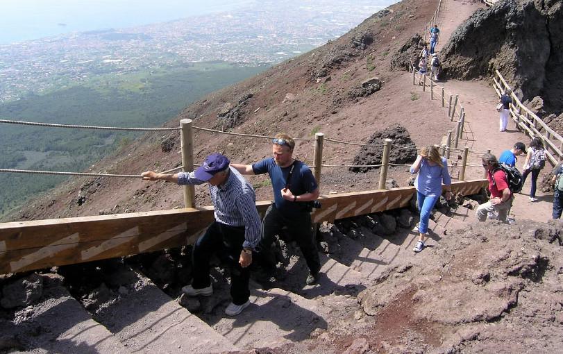 Mt Vesuvius with vulcanologist