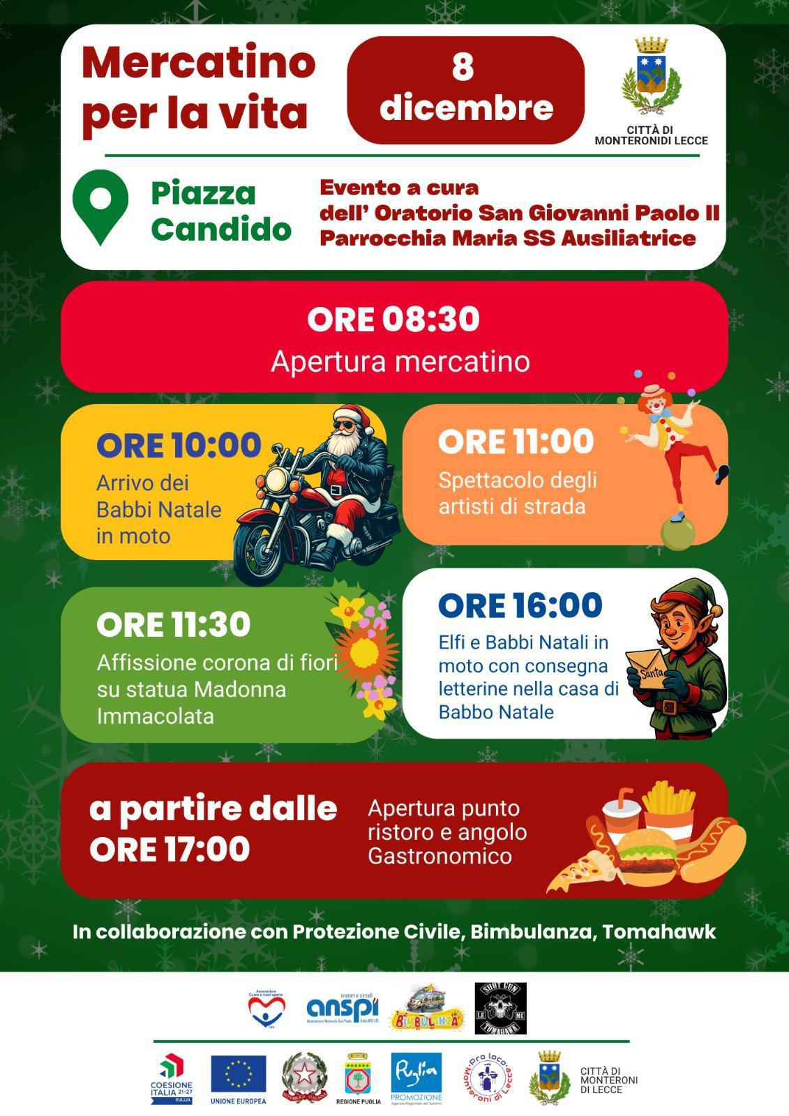 Mercatino per la Vita: a Monteroni una giornata di festa, solidarietà e magia natalizia Mercatino per la Vita: a Monteroni una giornata di festa, solidarietà e magia natalizia