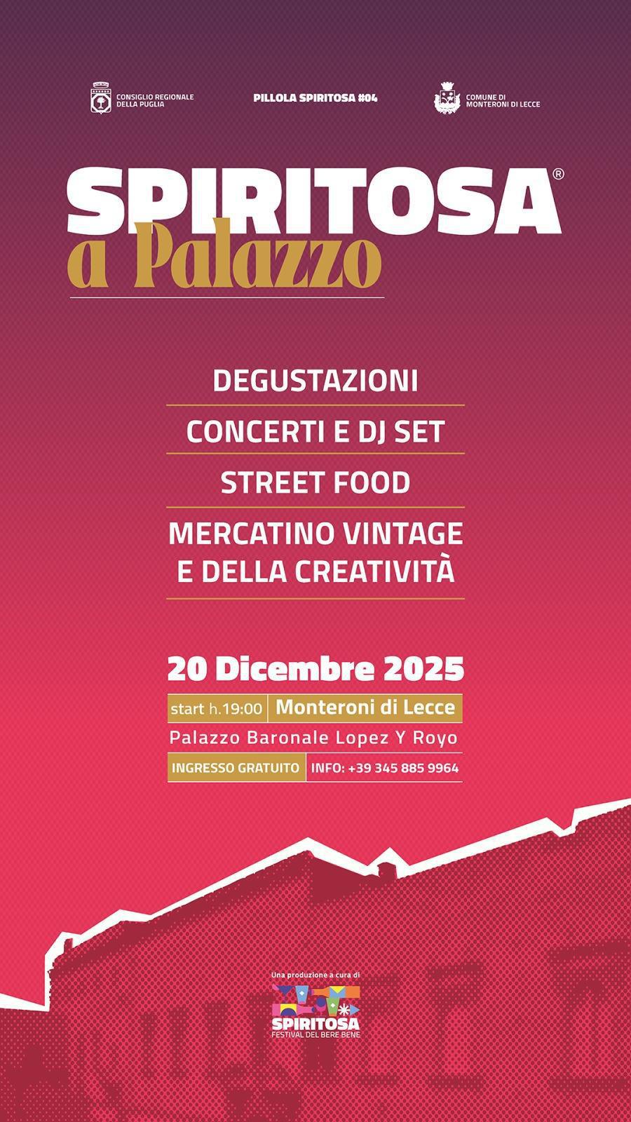 SPIRITOSA a Palazzo: il Palazzo Baronale si accende di musica, gusto e creatività