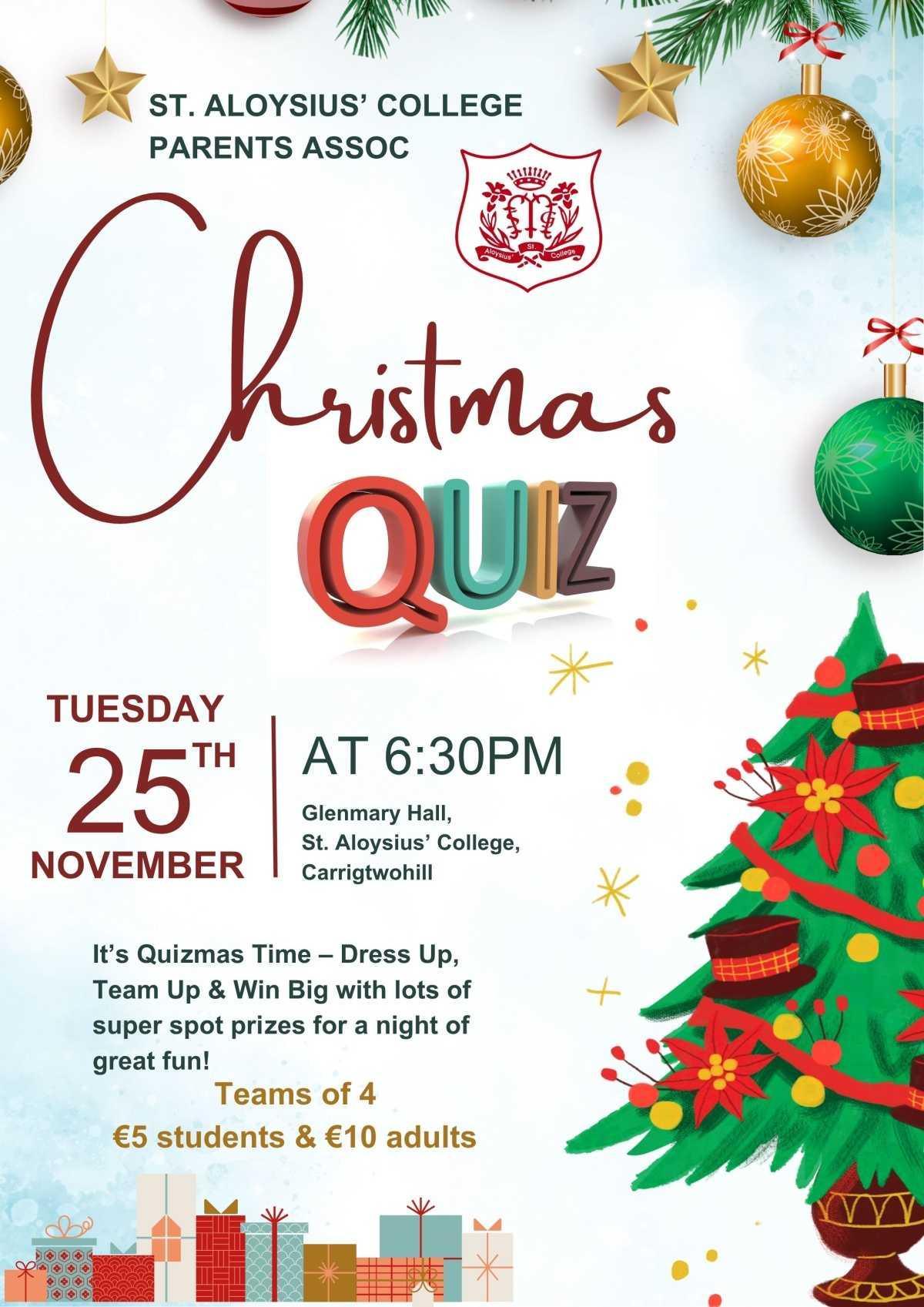St. Al's Parents' Association Christmas Table Quiz St. Al's Parents' Association Christmas Table Quiz
